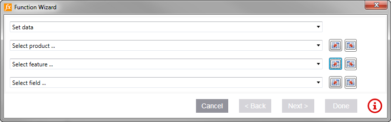 Screen capture showing the initial parameters for the Function Wizard.